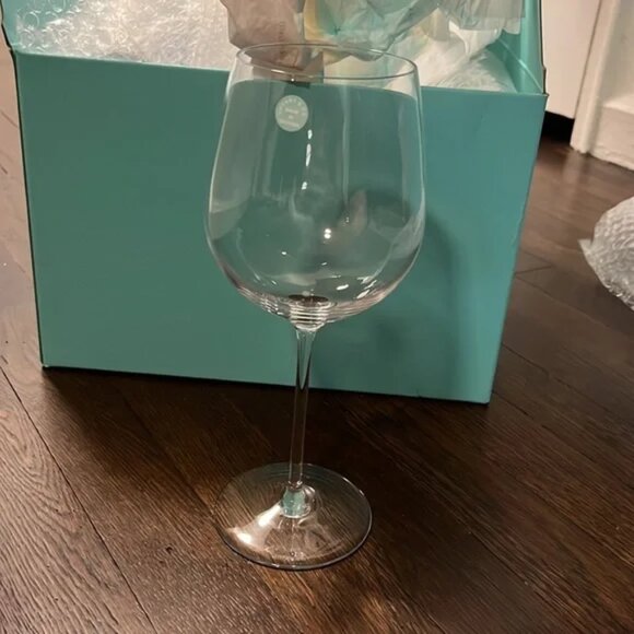 Tiffany & Co. Red wine glasses crystal 6 plus Bag and Box new - Picture 1 of 6